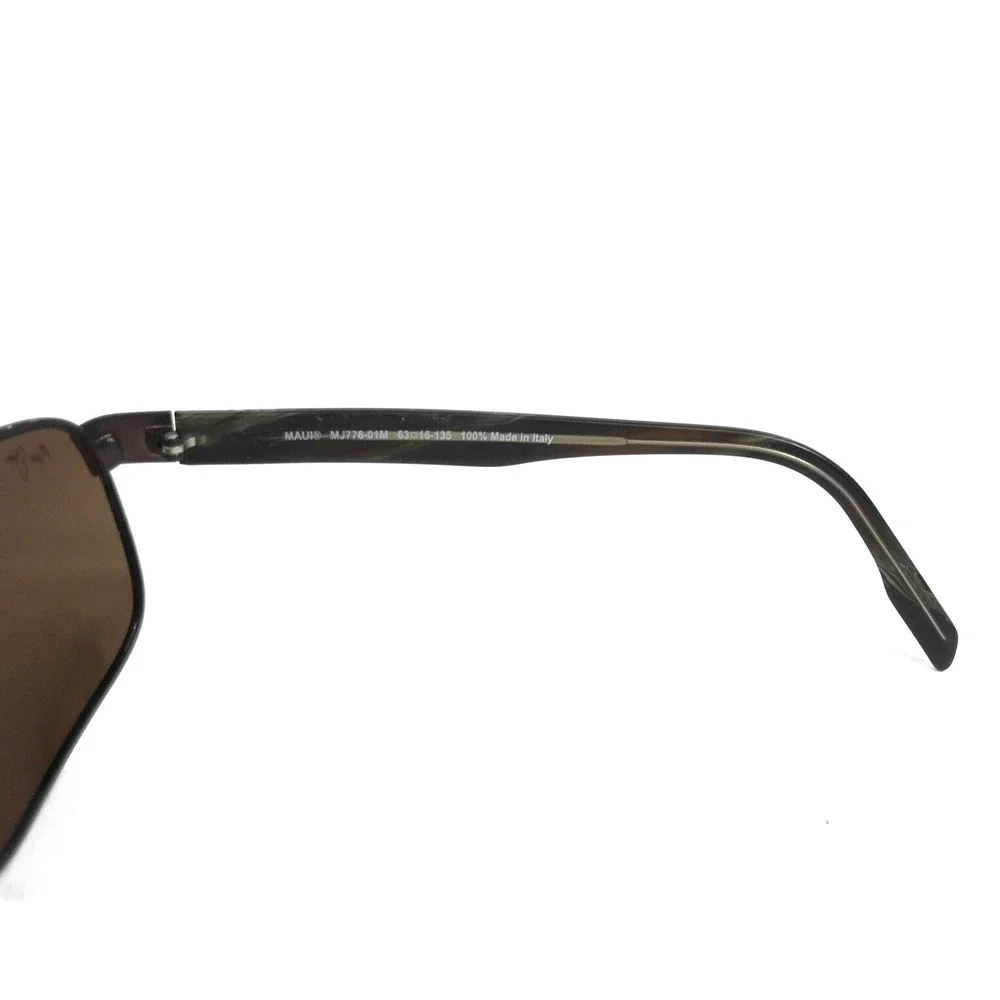 Maui Jim Sunglasses WHITEHAVEN MJ776-01M Brown Square Frames with Brown Lenses - Picture 7 of 12